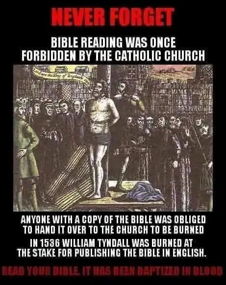 Catholic burned for owning a Bible